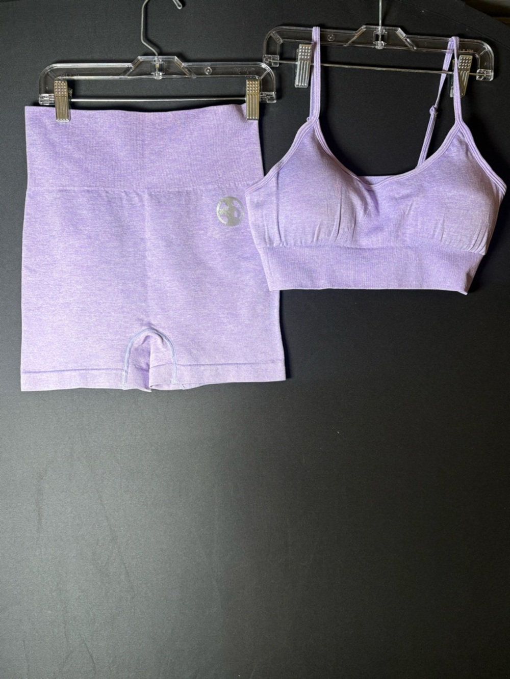 Seamless Lavender High-Waist Athletic Shorts. Grey,lilac, grey s, m , l